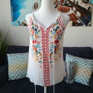 Floral Embroidered Tank